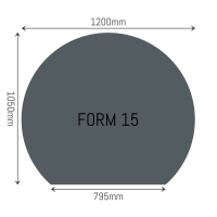 Stahlbodenplatte Kreisabschnitt 120x105 cm grau