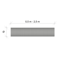 Flexrohr Durchmesser 100, Länge 62-250cm inkl. 2x Schelle