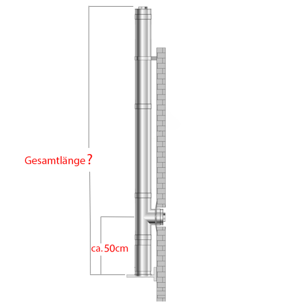 Edelstahlschornstein doppelwandig DW ClassicLine (32,5mm / 0,6mm) 150mm